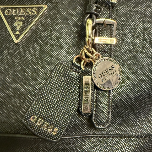 Guess Black Handbag with Gold Details - Picture 2 of 12